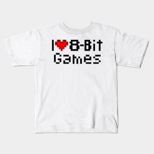 I love 8 bit games Kids T-Shirt